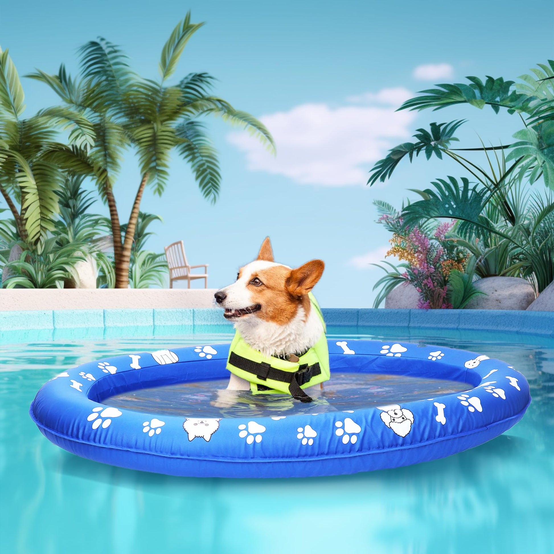 Lifeunion Dog Pool Float Inflatable Floating Mat