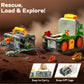 Vroomix JOVA Dinosaur Toys for Kids 3-5, Dinosaur Carrier Truck with 2 Pcs Cars and 6 Pcs Figures for Toddlers, T.Rex Truck with Launcher and Darts