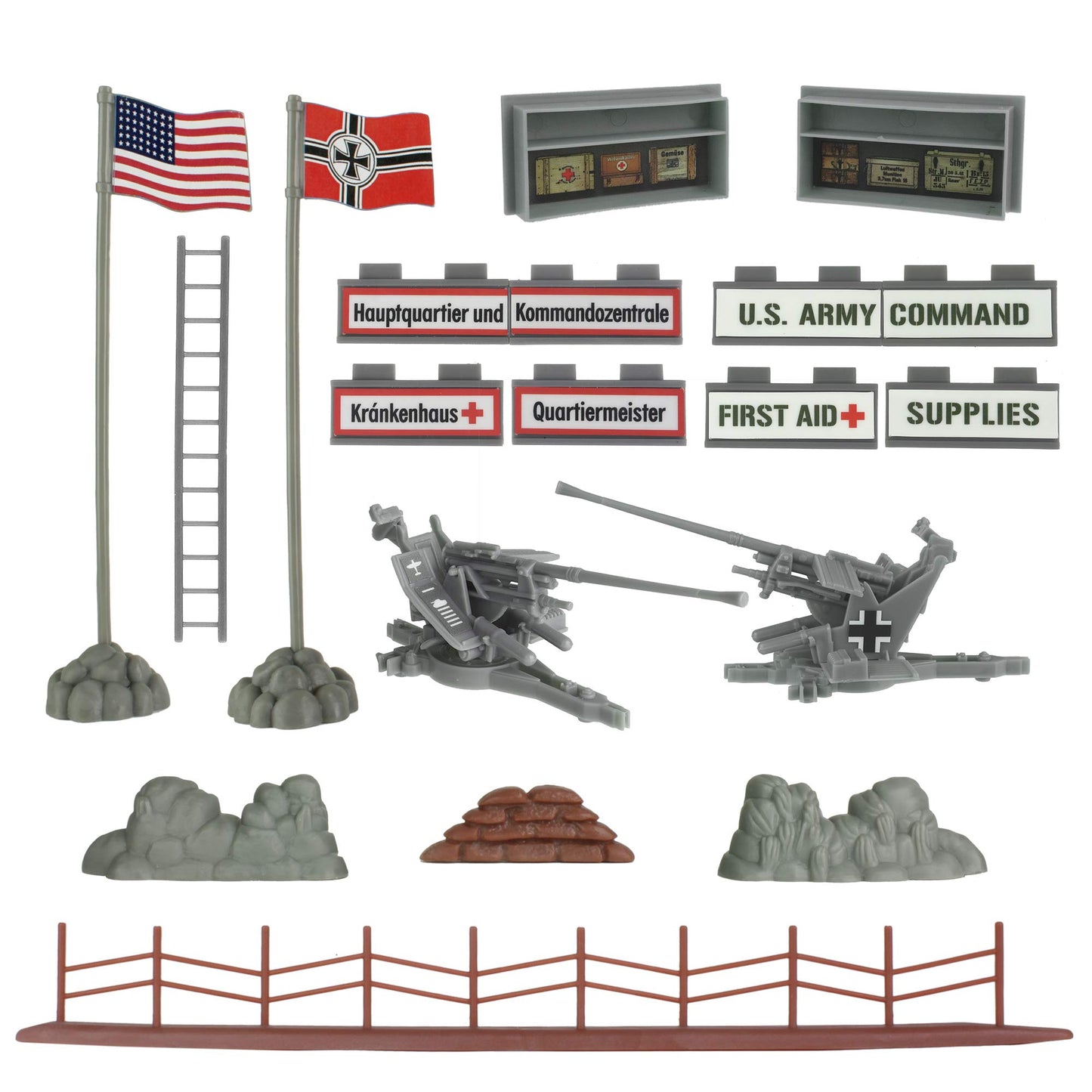 BMC WW2 Secret Stronghold - 36pc Plastic Army Men German Bunker Playset