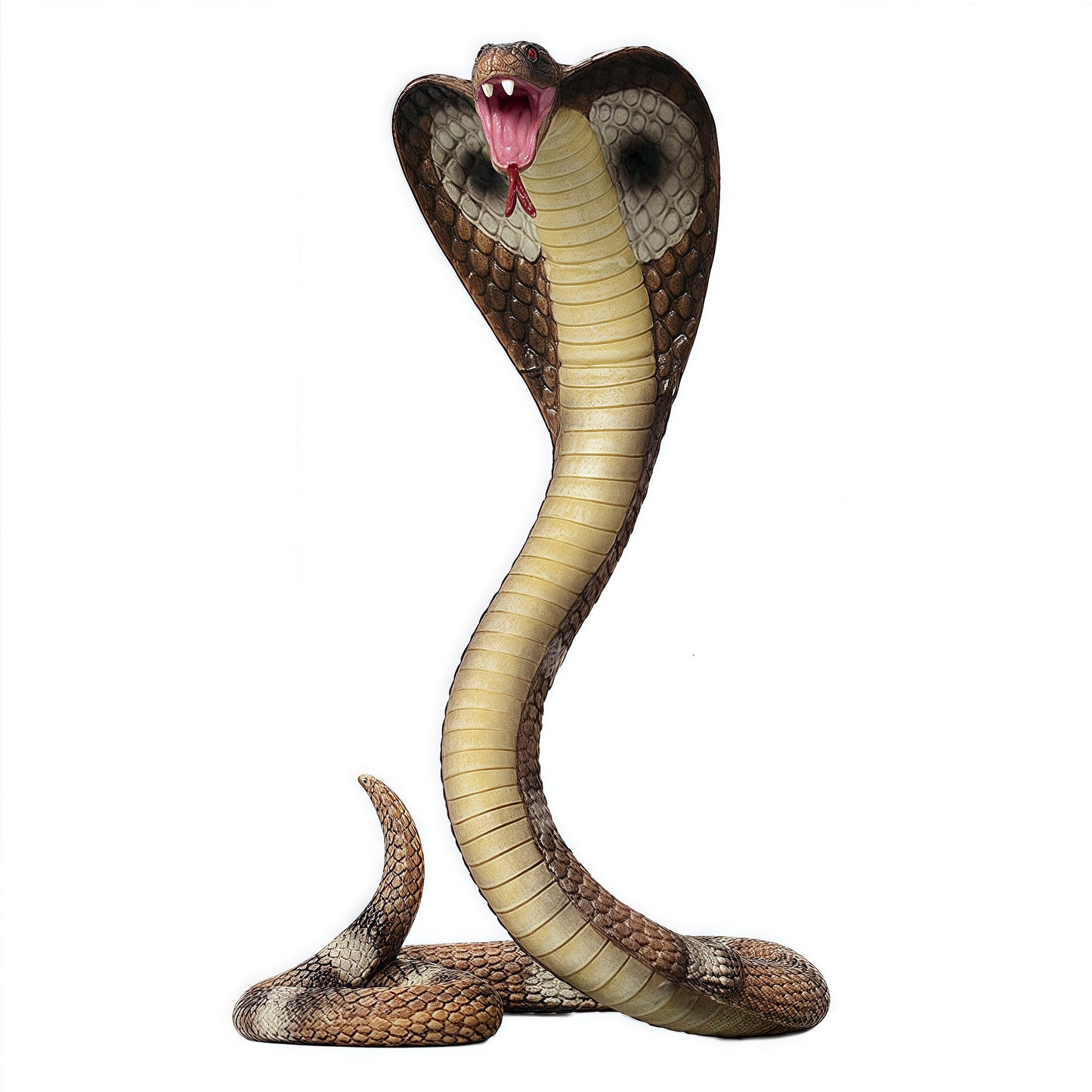 Gemini&Genius King Cobra Figurine Toy- Safari Animal Toys, Fake Snake Action Figures, Scary Snake Toy-6.5 Inches Height, or Garden Decor Scare Birds