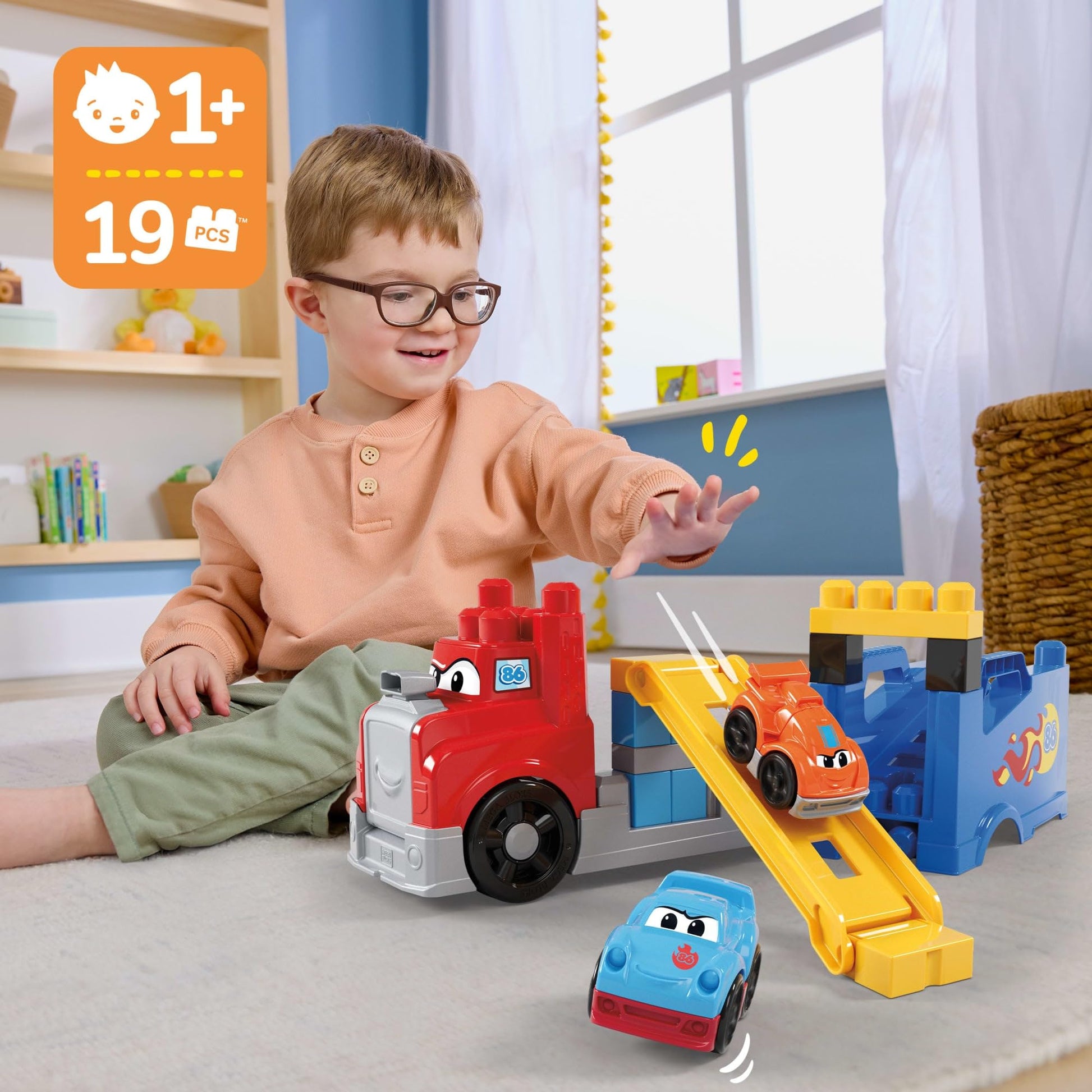 Mega Bloks First Builders Build & Race Rig Toddler Blocks Toy