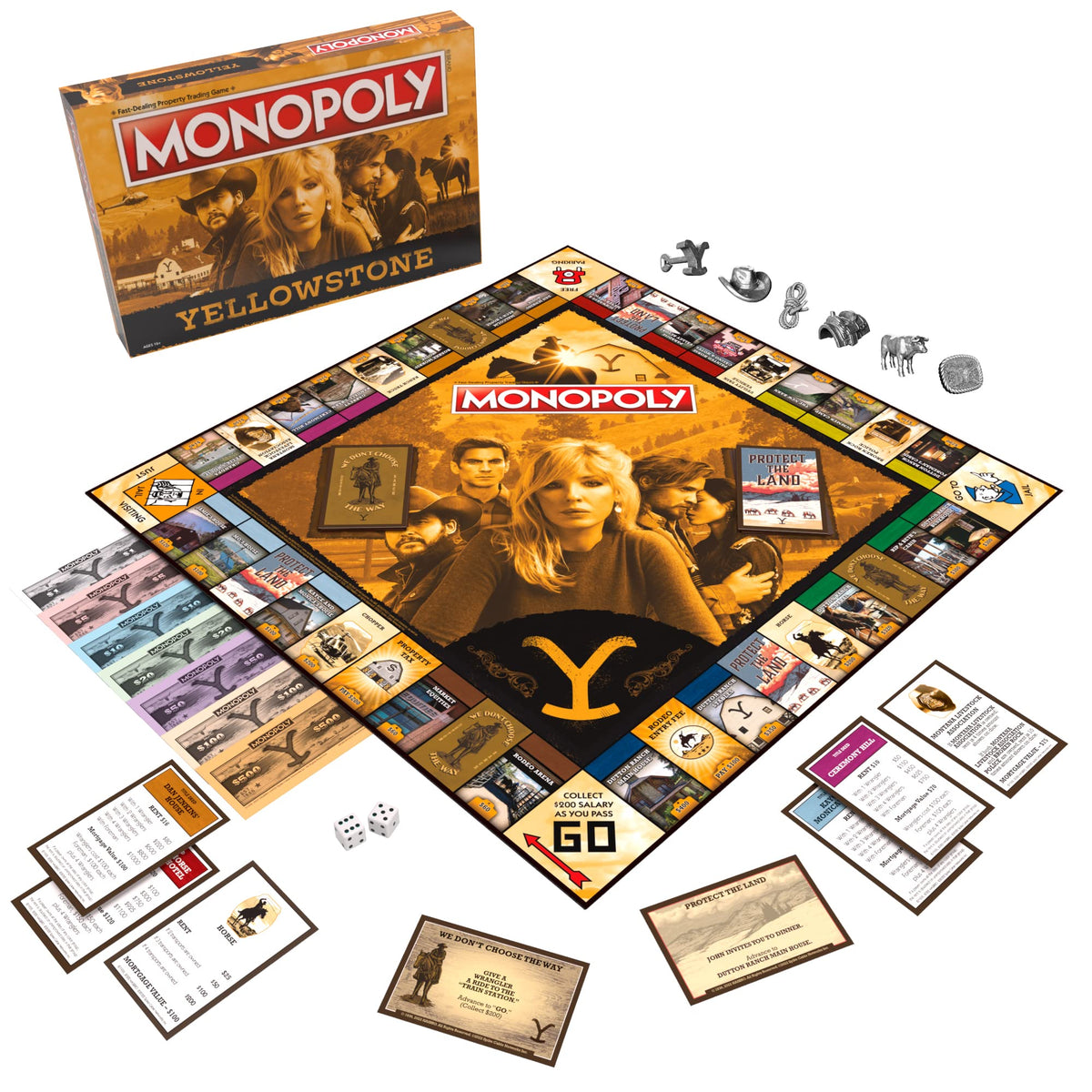 Monopoly: Yellowstone | Buy, Sell, Trade Spaces Featuring Locations from The Paramount Network Show | Collectible Classic Monopoly Game |