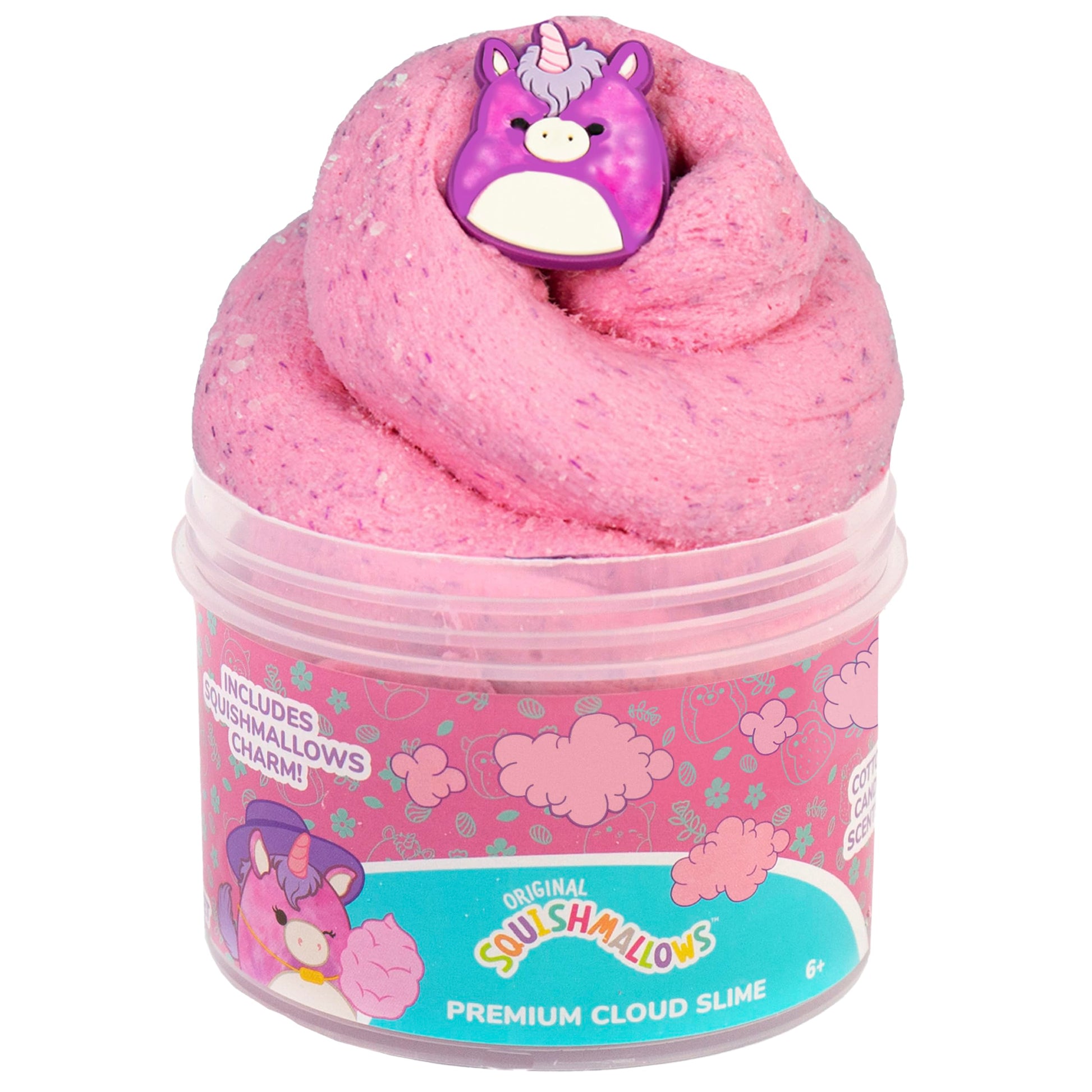 Original Squishmallows Premium Cloud Slime - Lola The Unicorn, Cotton Candy Scent