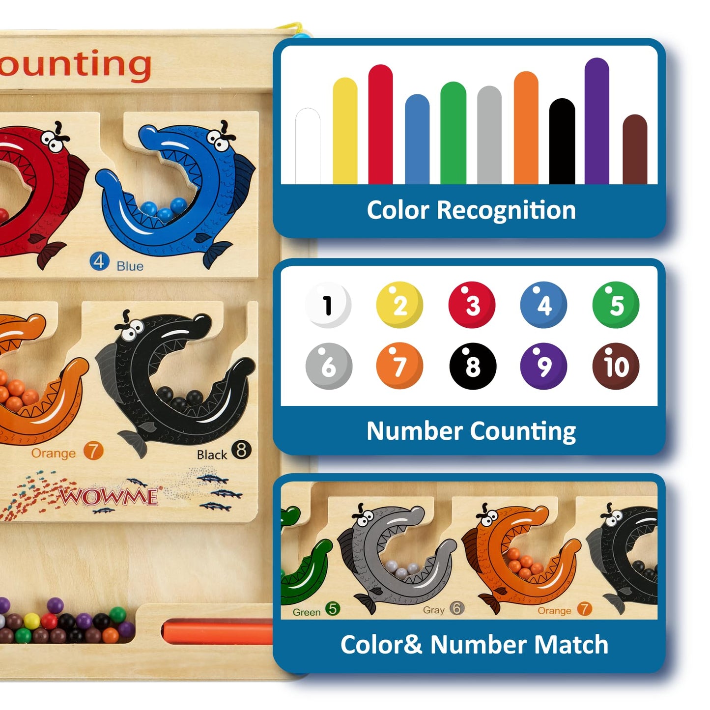 WOWME Educational Magnetic Color & Number Maze