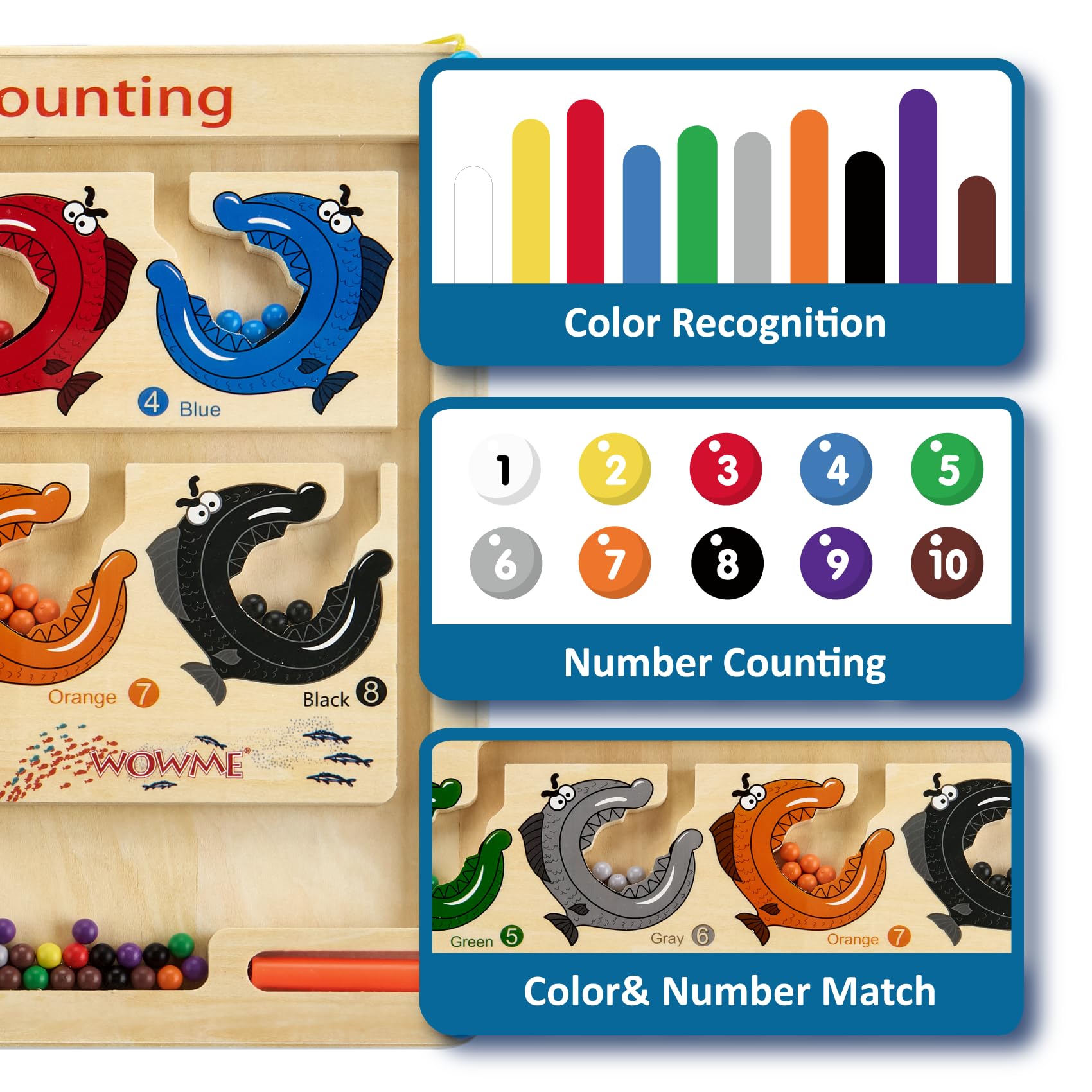 WOWME Educational Magnetic Color & Number Maze