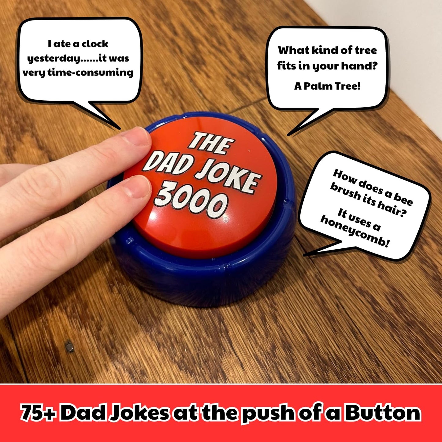 Gifts for Dad and Fathers - Features 75+ Extra Funny Dad Jokes at The Push of a Button - Dad Gifts from Daughter, Dad Birthday Gift, White Elephant