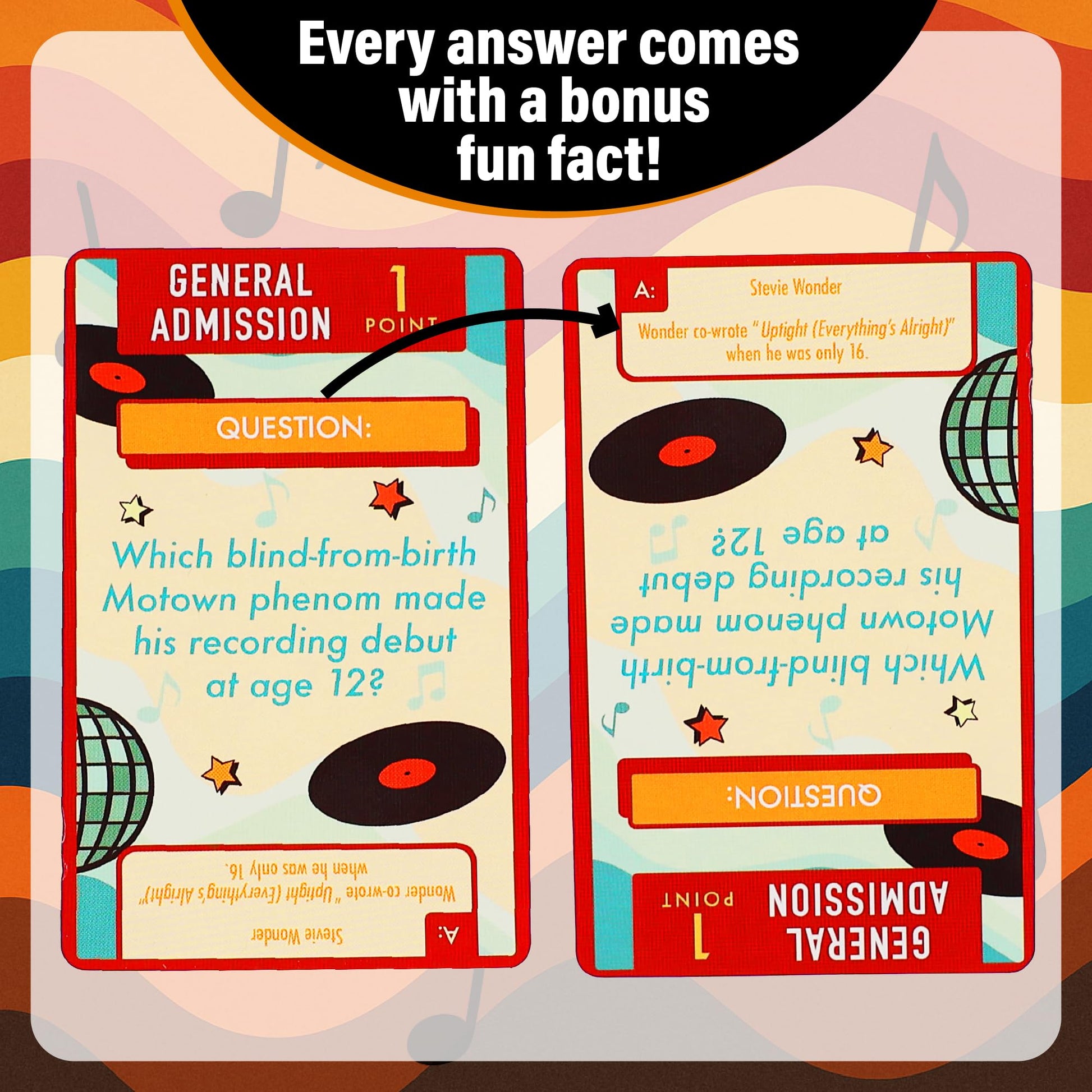 AQUARIUS Music Trivia Card Game - Pop, Rock, Hip-Hop & Alternative Quiz - Party Game for Adults & Teens, Gift for Music Lovers - I Love the 70s