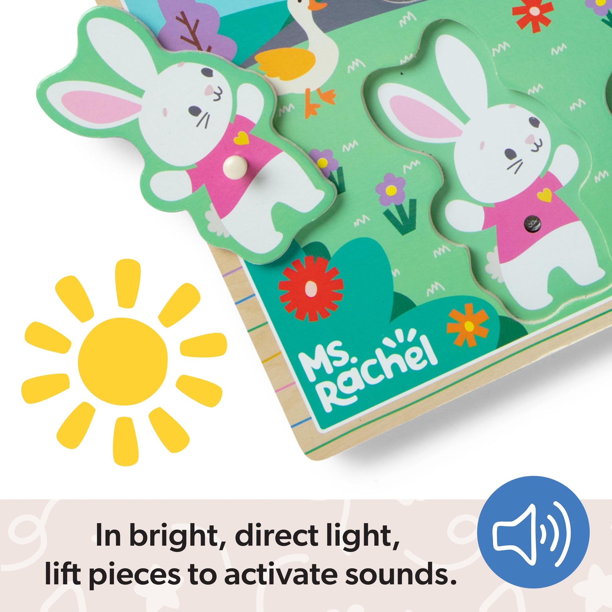 Melissa & Doug Ms. Rachel Wooden Song Peg Sound Puzzle