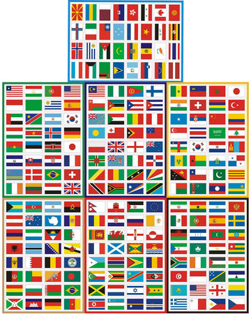 TamBee Countries Flags Stickers 224PCS Multi Territorial Maps Nations Patterns Face Sticker Travel Stickers Children's Room Decor Labels Football Team