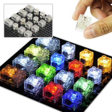 Pasacho Lights Bricks Accessories, LED Light Up Kit Brick Sets, 16pcs Classic Transparent 2x2 2x3 Building Blocks Toys, Compatible with All Major
