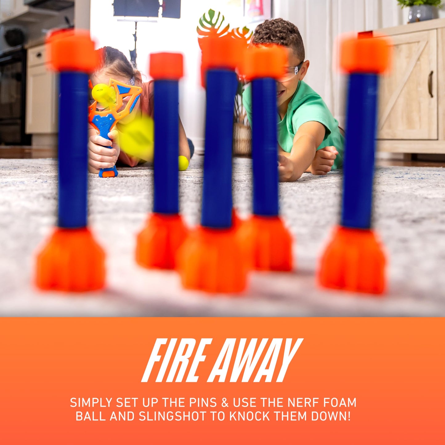 Franklin Sports Nerf Slingshot Challenge Bowling Toss Game