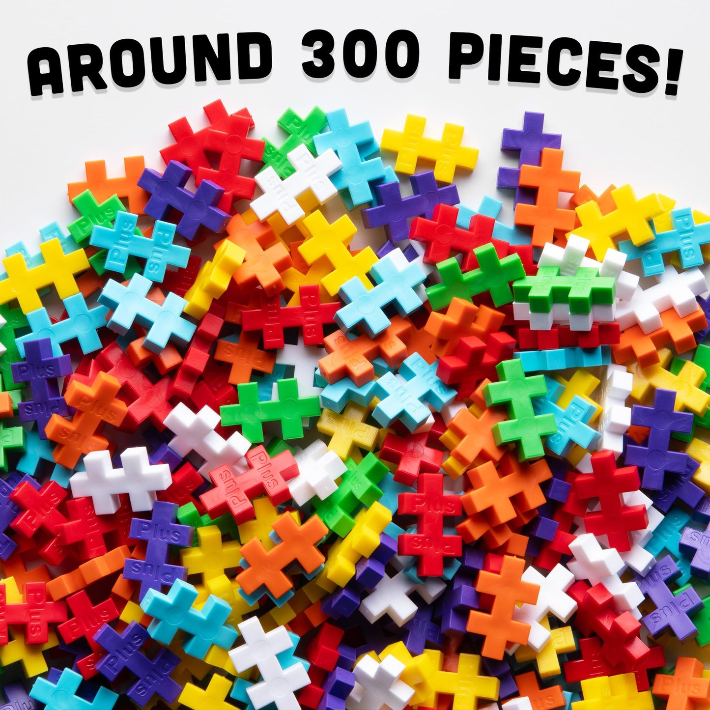 PLUS PLUS - World's Most Boring Toy, 300 Piece Interlocking Mini Building Blocks, 2D 3D Puzzle Stem Toy for Kids