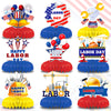 ABTOLS 9pcs Labor Day Party Decorations 3D Labor Day Honeycomb Centerpiece for Patriotic Party Decorations, Happy Labor Day Honeycomb Centerpieces