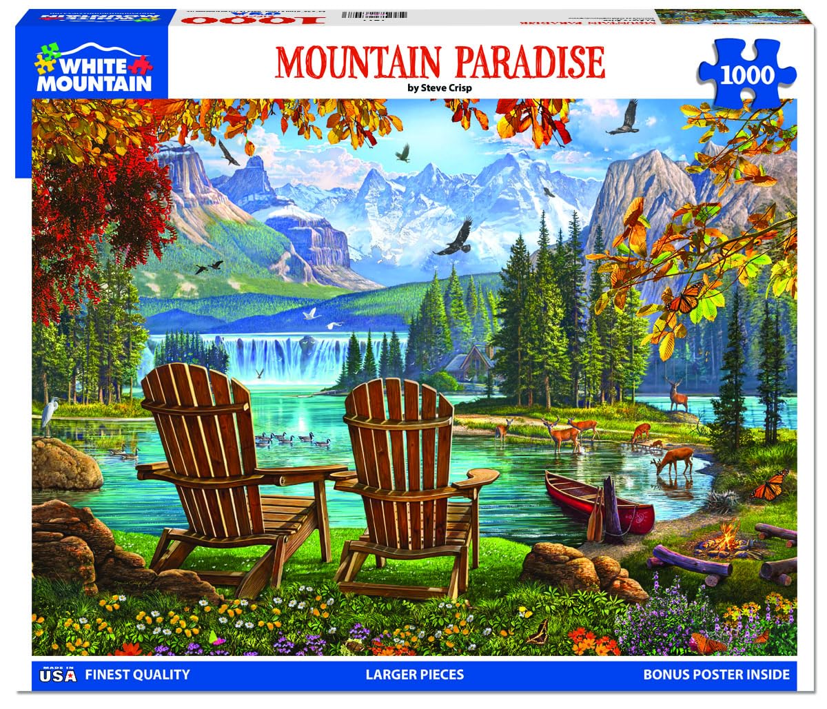 White Mountain 1000 Piece Jigsaw Puzzle Scenic Landscape, Mountain Paradise