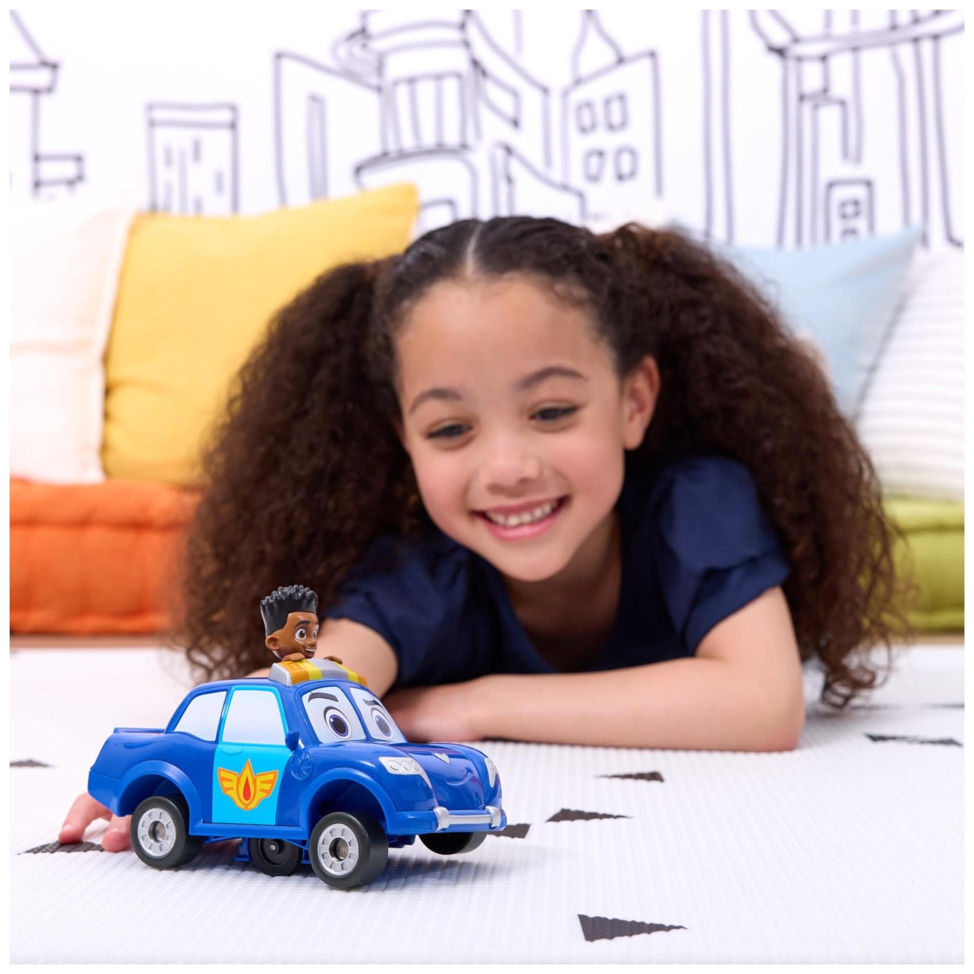 Disney Junior Firebuds, Jayden and Piston Toy Car with Pull-Back Feature and Doughnut Drift Action, Kids’ Toys for Boys and Girls Aged 3 and Up