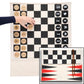 Pacific Shore Games Cloth Rollup Travel Chess, Checkers and Backgammon Game Set