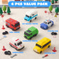 JOYIN 6 Pcs Car Bath Toys, Sealed & No-Hole & Mold Free Bathtub Toys for Kids, Non-Toxic & Soft Water Vehicles Toys, Squeezable & Float on Water, Bath