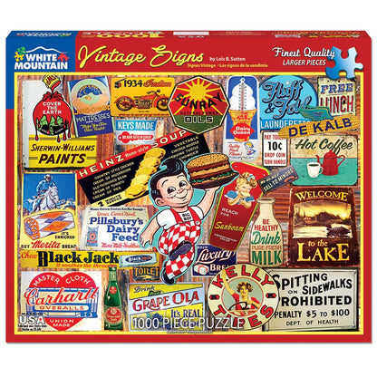 White Mountain 1000 Piece Jigsaw Puzzle Classic Advertising, Vintage Signs