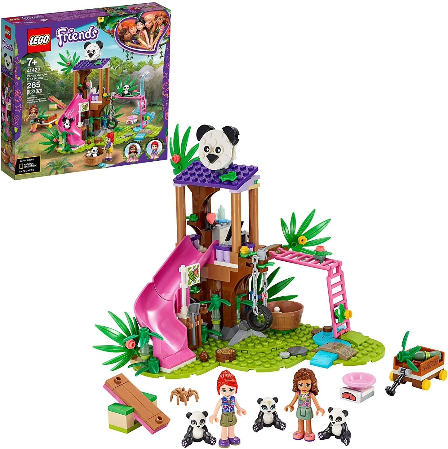 LEGO Friends Panda Jungle Tree House 41422 Building Toy; Includes 3 Panda Minifigures for KidsWho Love Wildlife Animals Friends Mia and Olivia (265