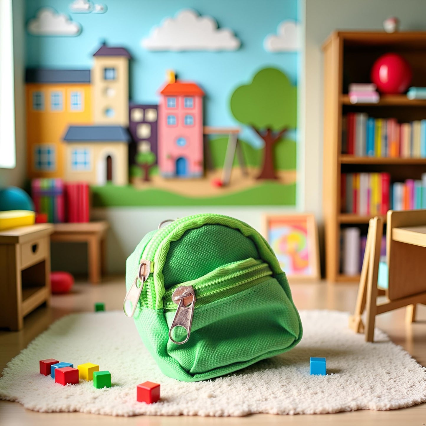 Mini Doll Zipper Backpack,Cute School Bag Model Dollhouse School Accessory for 1/6 Scale Dollhouse,Dolls Accessories Costume Ornament Photography