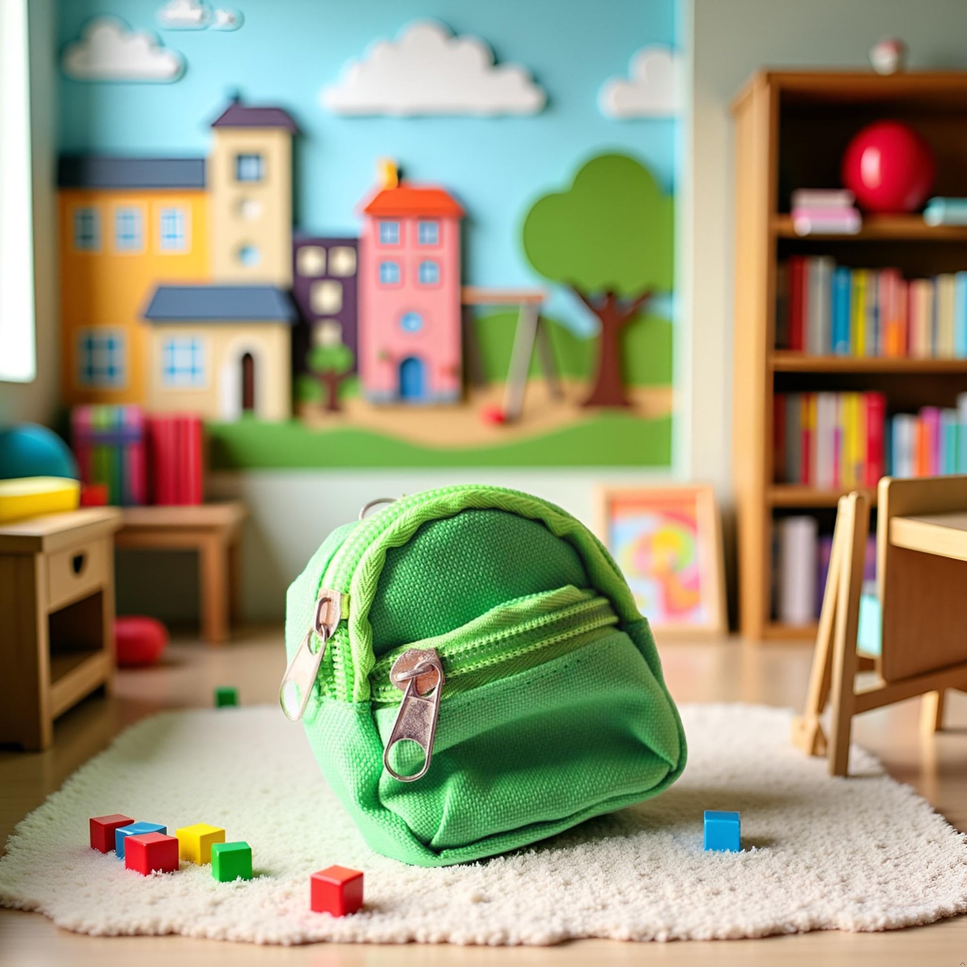 Mini Doll Zipper Backpack,Cute School Bag Model Dollhouse School Accessory for 1/6 Scale Dollhouse,Dolls Accessories Costume Ornament Photography