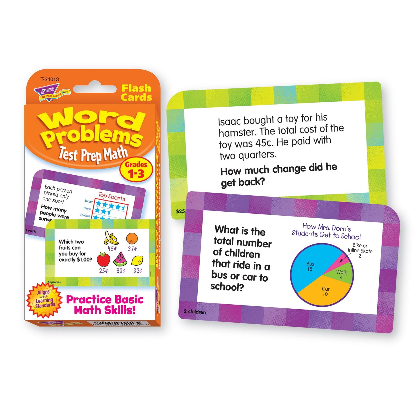 Test Prep Math Word Problems (Grades 1-3)Challenge Cards®