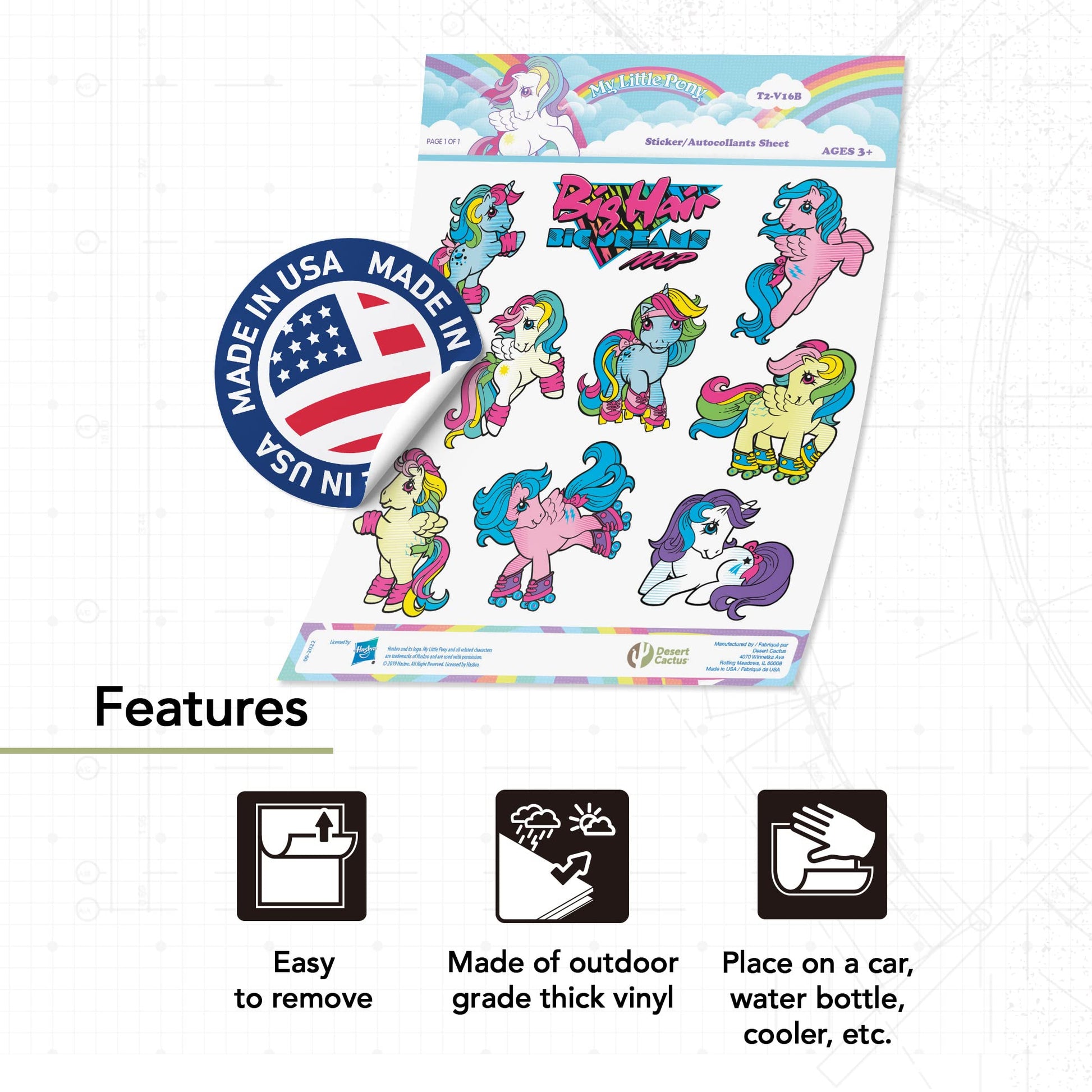 Desert Cactus My Little Pony Sticker - 9 Vinyl Decal Laptop Water Bottle Car Scrapbook Decorations Birthday Favor Party Supplies (2-16B)