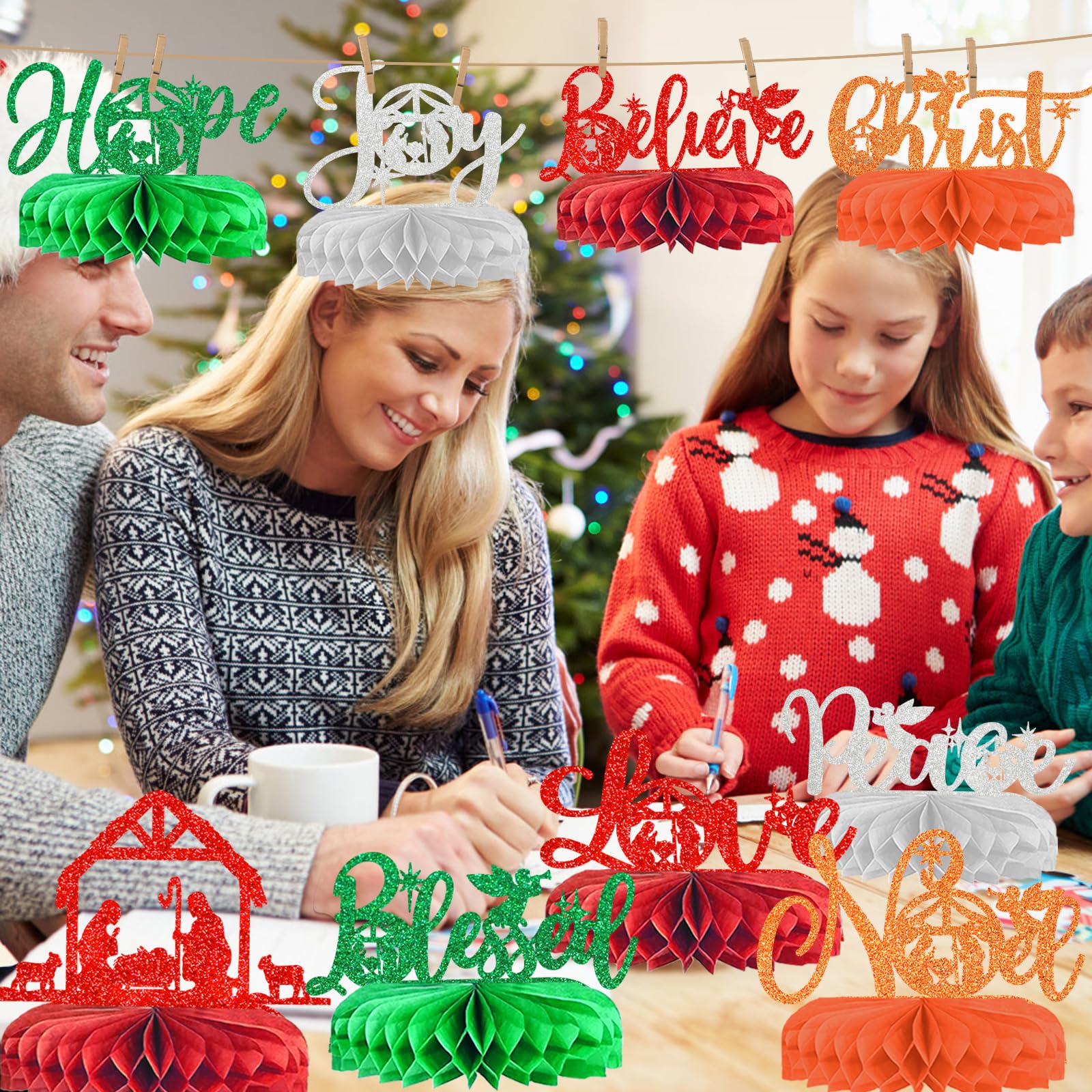 Christmas Honeycomb Centerpieces Jesus Christmas Decorations Religious Christmas Decorations for Christmas Party Table Decorations Christmas Party