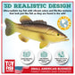 Toy Fish Factory American Angler Collection Toy Fish Set, Toy Fish Figurines, Largemouth Bass Catfish Bluegill Crappie Striper, Educational Toy, Fish