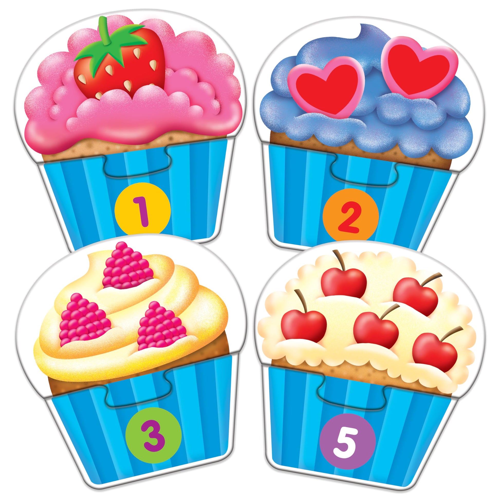 The Learning Journey: My First Match It - Counting Cupcakes- 15 Piece Self-Correcting Matching Puzzles - First Learning Toys for Toddlers 2-5 - Award