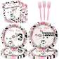 80 Pcs Holy Cow I'm Three Girls Birthday Decorations Moo Moo I'm Three Paper Dinner Plates Napkins Forks Dinnerware for Farm Animals Cow Themed Girls
