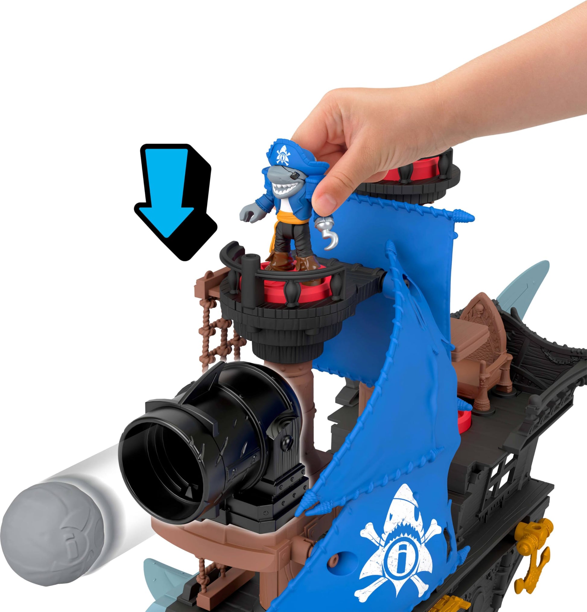 Fisher-Price Imaginext Shark Bite Pirate Ship Playset & Toy Boat