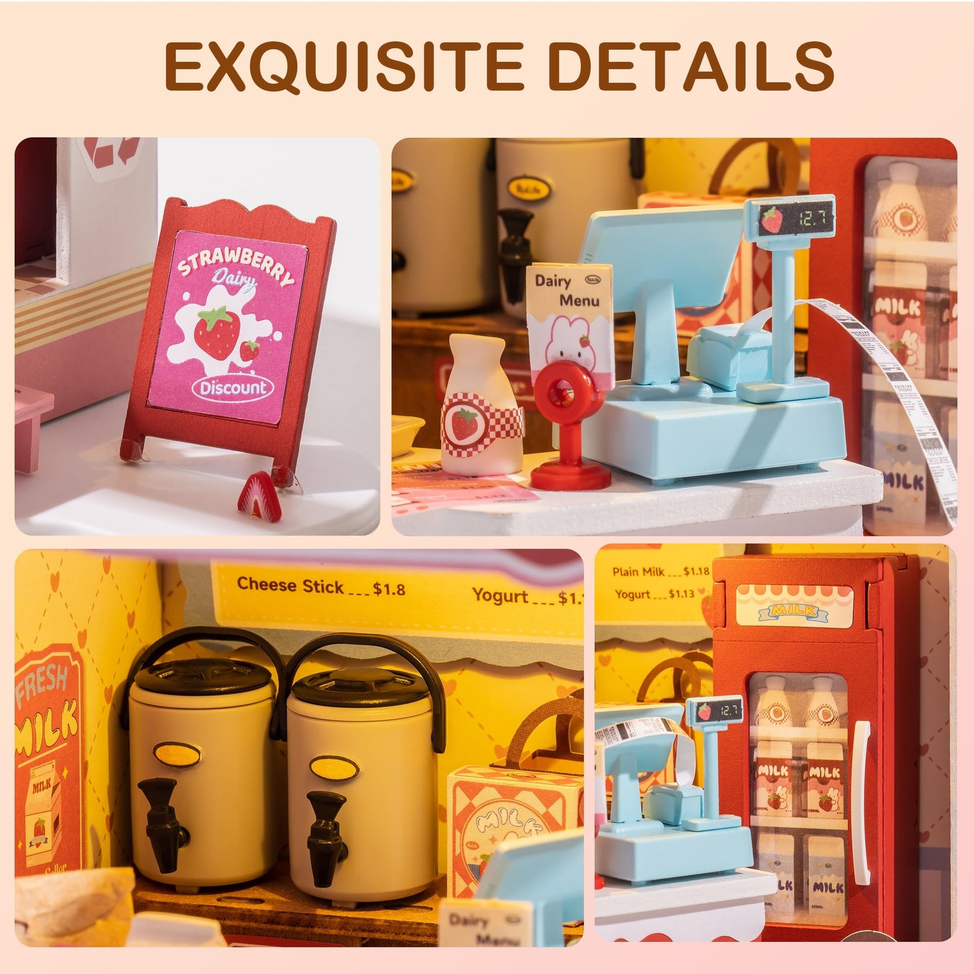 Wowood DIY Mini House Building Miniature Kit Milkbox, Miniverse Lifestyle Bookshelf Decoration, Cute Craft Kits for Women or Girls 14+, Kawaii Gifts