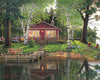 White Mountain 1000 Piece Jigsaw Puzzle Scenic Lake House, Simpler Times