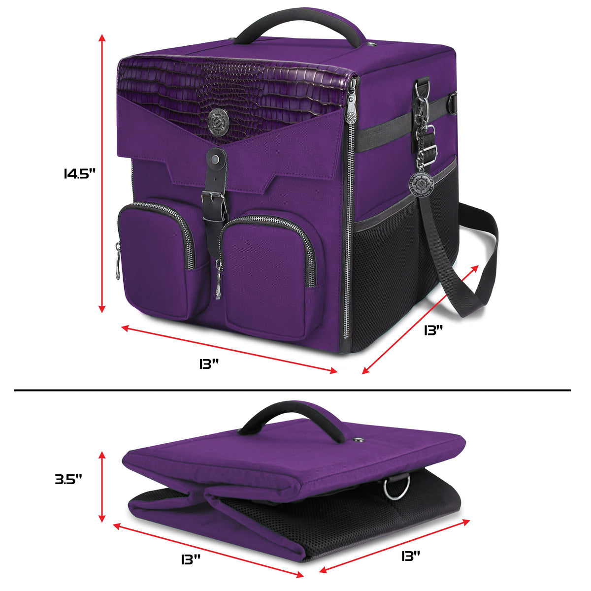 ENHANCE Board Game Shoulder Bag - Collector's Edition Board Game Storage with Shoulder Strap and Accessories Pockets for Dice, Cards, More