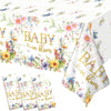 Yavxzvbw 3 Pack Baby in Bloom Table Cloth Baby in Bloom Baby Shower Decorations Wildflower Table Cloth Baby Shower Decorations, 54 × 108 inch