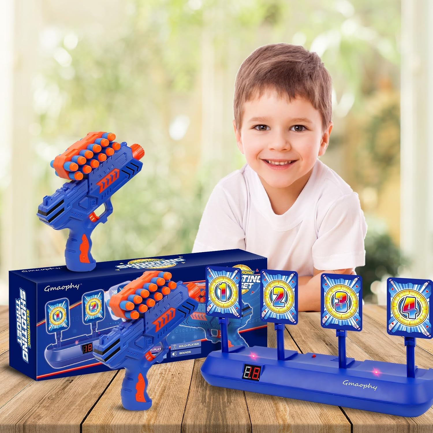 Digital Shooting Targets with Foam Dart Toy Blaster for Kids Shooting Games
