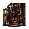 CLICLIET Book Nook, DIY Book Nook Kits for Adults, 3D Wooden Dollhouse Puzzle Craft Kits, Model Miniature House Kit with LED Light, Gift for Family
