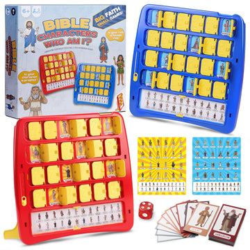 Guess Bible Who Am I Game - Fun Guess Bible Who Am I for Kids, Interactive Bible Game with 47 Classic Bible Characters Verse Cards, Sunday School