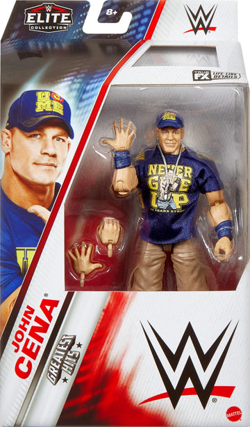 Mattel WWE Elite Action Figure & Accessories, Greatest Hits 2025 Series, 6-inch Collectible John Cena with 25 Articulation Points & Swappable Hands