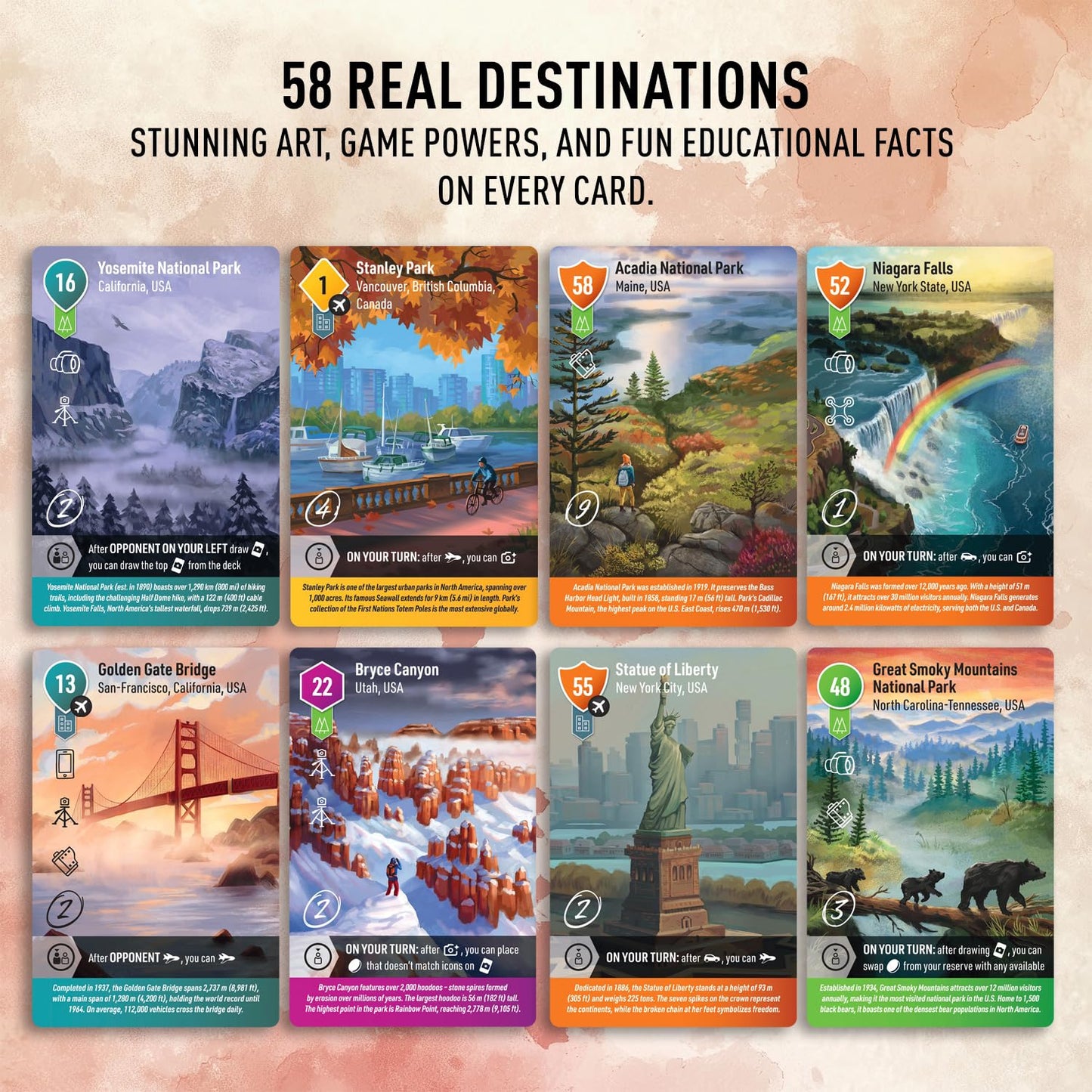 Photo Tour: North America - Family Board Game for Kids and Adults | Travel Strategy Game | Ages 8+ | Easy to Learn | 1-5 Players | Fun for Game Night