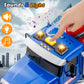 I DIY Big Tow Truck Toy Set With 4pcs Pull-Back Race Car, Friction Powered Transport Truck, Light & Sounds - Construction Toy for Boys Age 3-8