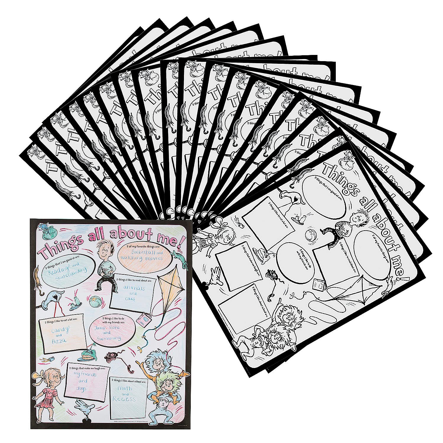 Fun Express Color Your Own Dr. Seuss My Favorite Things Posters - 30 Pieces