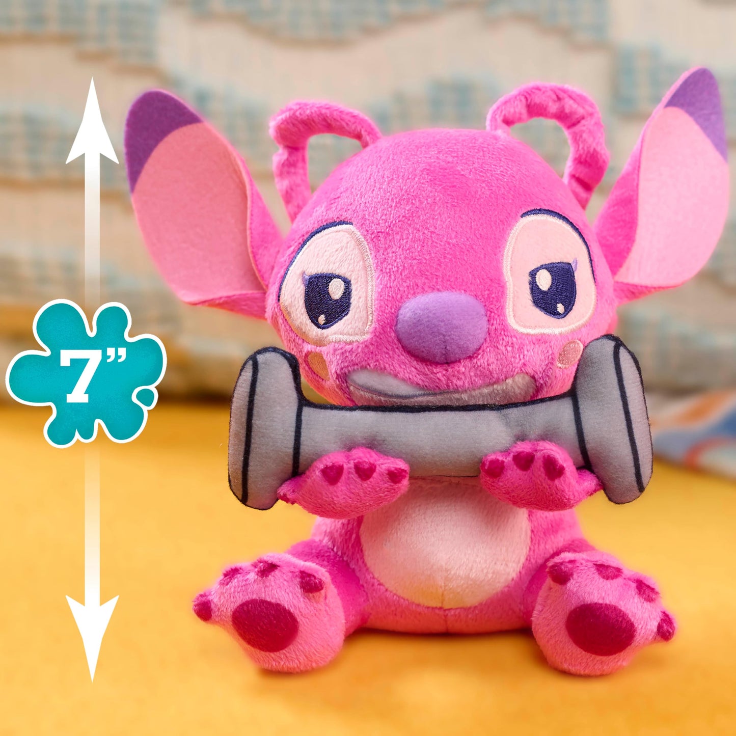 Disney Stitch that’s So Stich Angel Small 7-inch Plush, Stuffed Animal, Pink, Alien, Kids Toys for Ages 2 Up by Just Play