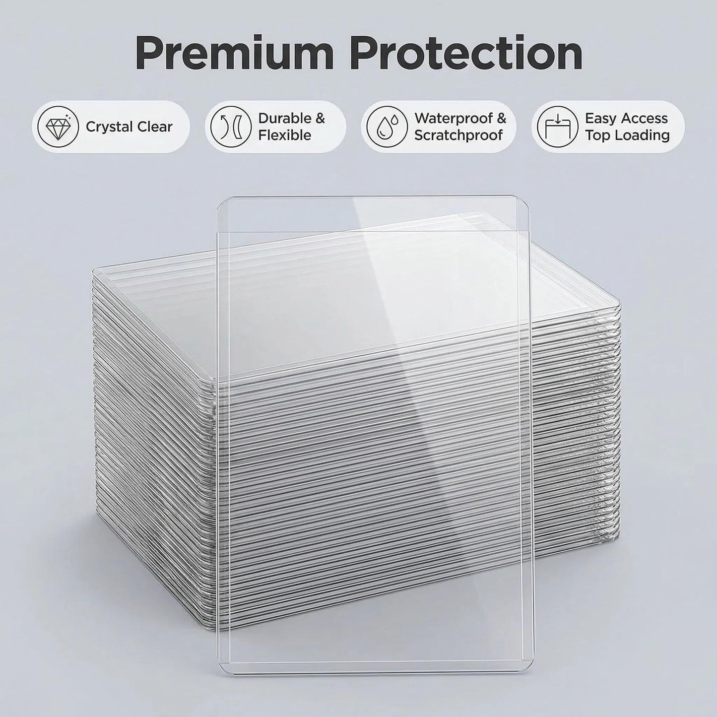 50ct 4x6 Toploaders - Ultra Durable Card Protectors for Postcard, Photos & Collectibles, Crystal Clear, Archival-Safe, Fits 4x6 Inch Sheet