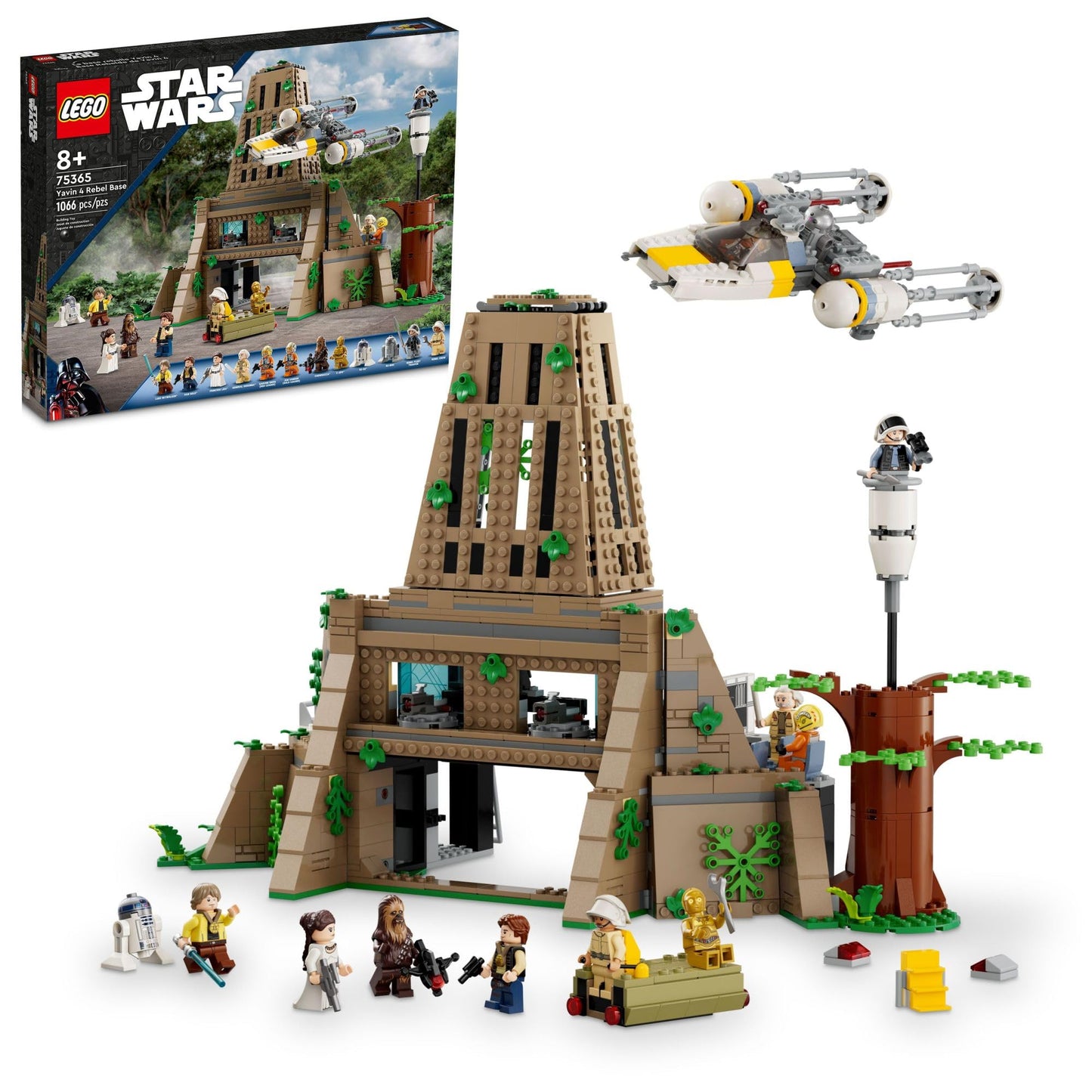 LEGO Star Wars A New Hope Yavin 4 Rebel Base, Star Wars Playset with a Command Room, Medal Ceremony Stage, Y-Wing Starfighter, 12 Star Wars Figures