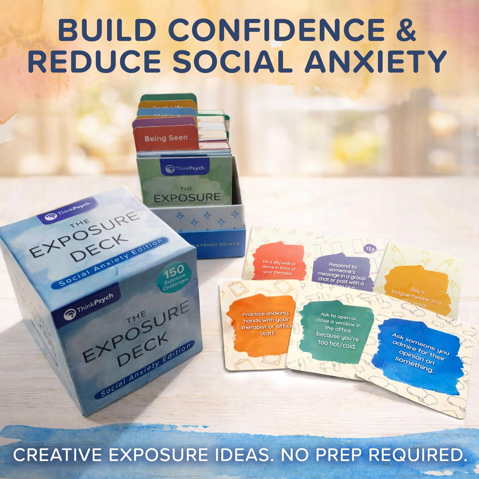 The Exposure Deck: Social Anxiety Edition | 150 CBT Challenge Cards for Kids, Teens & Adults | Therapy Tool for Social Anxiety, CBT, and Exposure