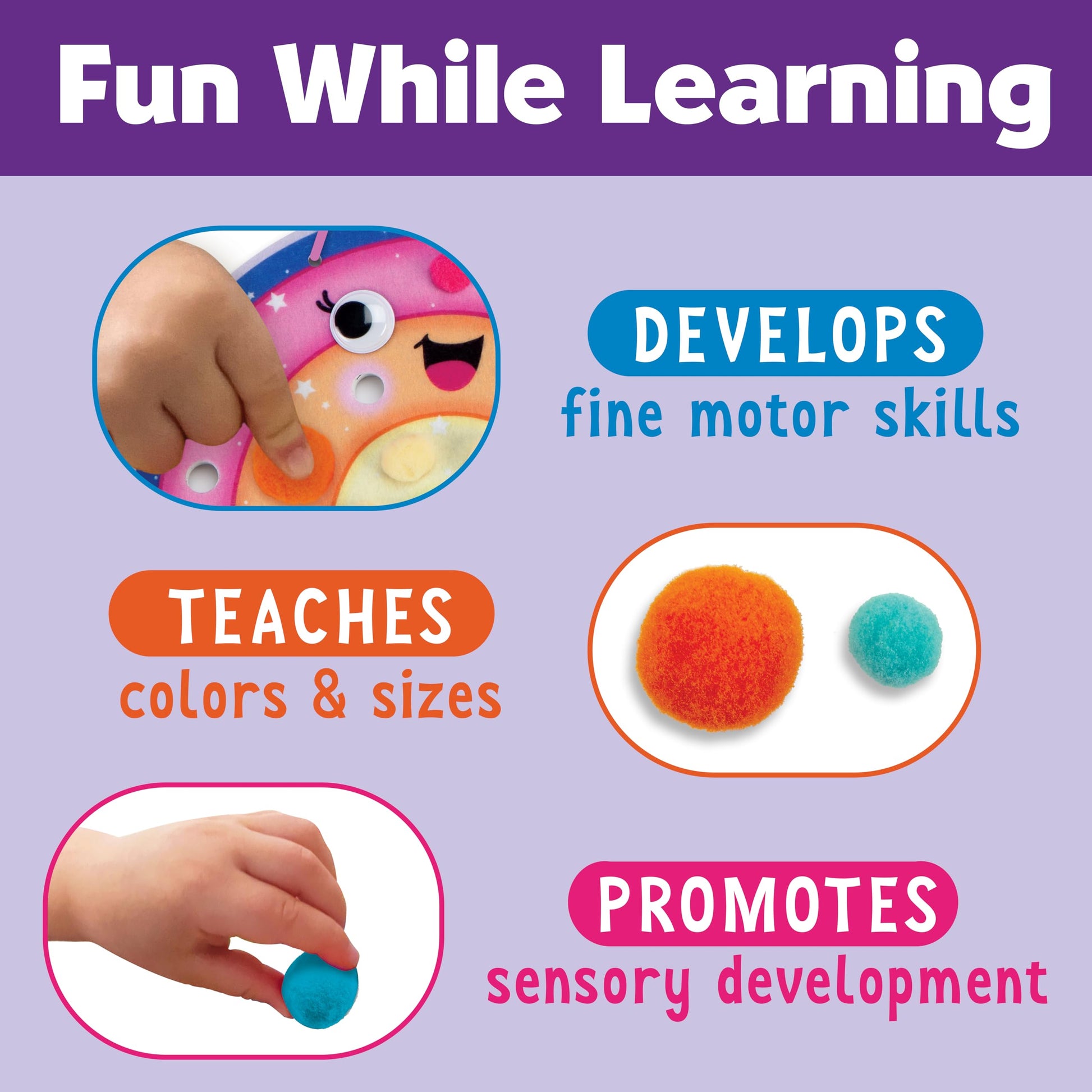 Creativity for Kids Pom Pom Pictures: Magical - Rainbow and Unicorn - Preschool and Toddler Crafts, Gifts for Ages 3+