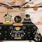 9PCS Graduation Party Decorations Class of 2025 Congrats Grad Table Centerpiece Congratulate Graduation Black and Gold Honeycomb Table Toppers