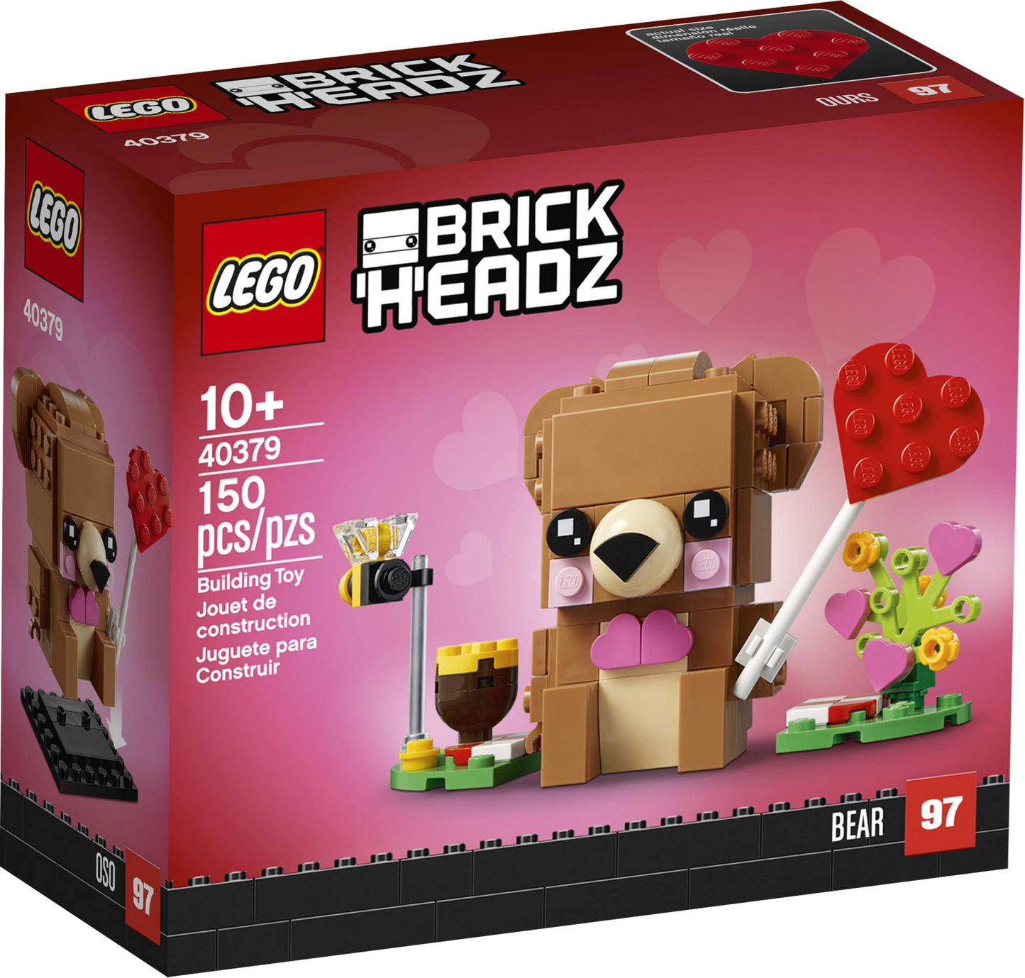 LEGO BrickHeadz Valentine's Bear 40379 Building Kit, New 2021 (150 Pieces)